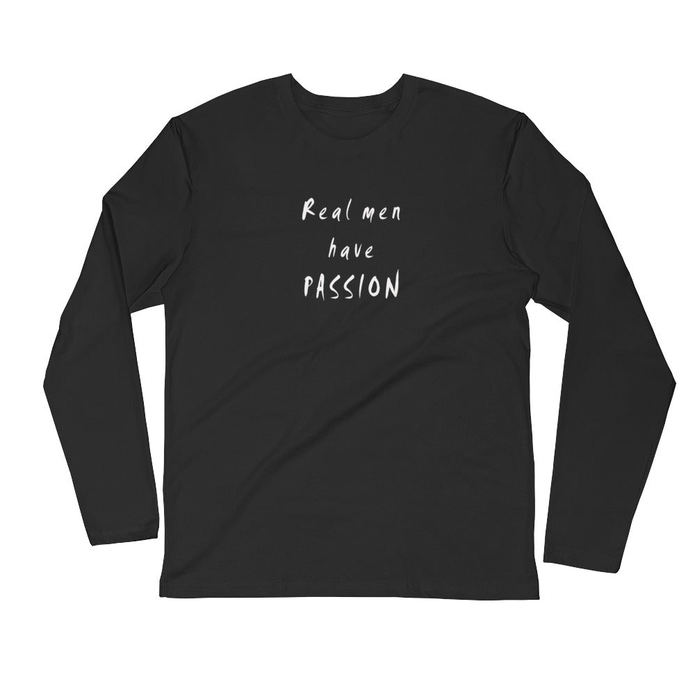 Real Men Men's Long Sleeve Fitted Crew