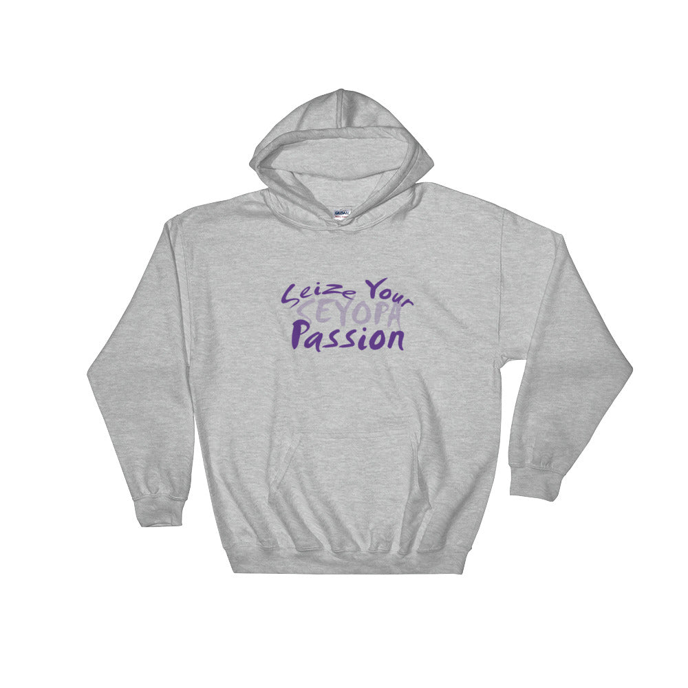 Seize Your Passion Rounded Overlay Hooded Sweatshirt